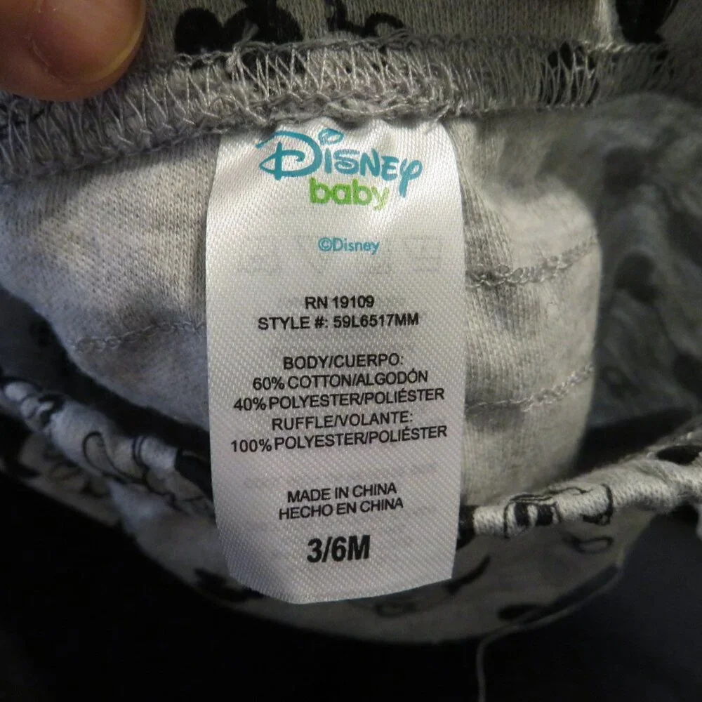 Baby Minnie Mouse Disney 2pc bodysuit & leggings 3-6mts glittered, tulle accent